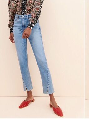 PAIGE Light Blue Straight-Leg Jeans